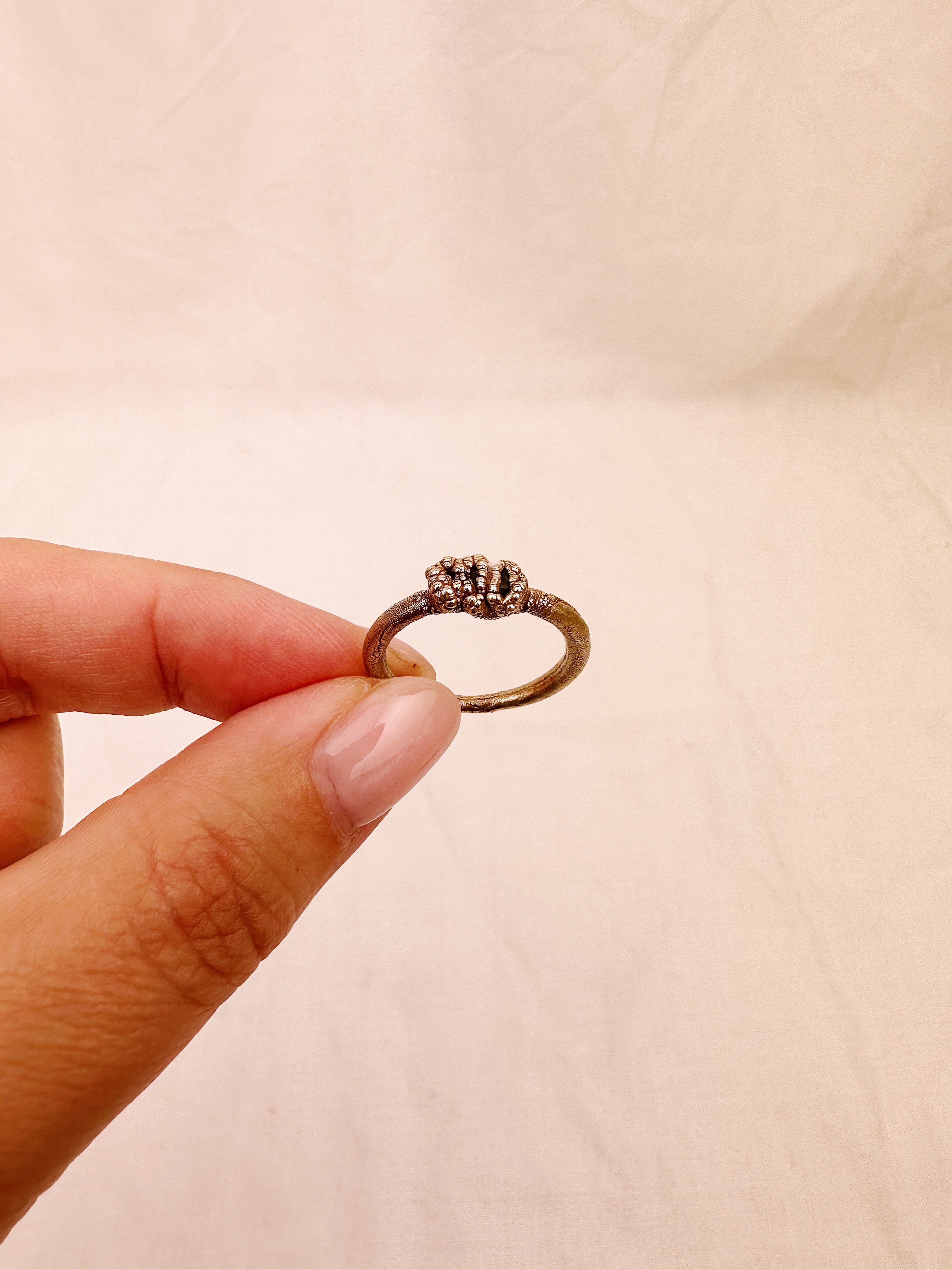 Silver Triple Herkimer Diamond Ring - size M