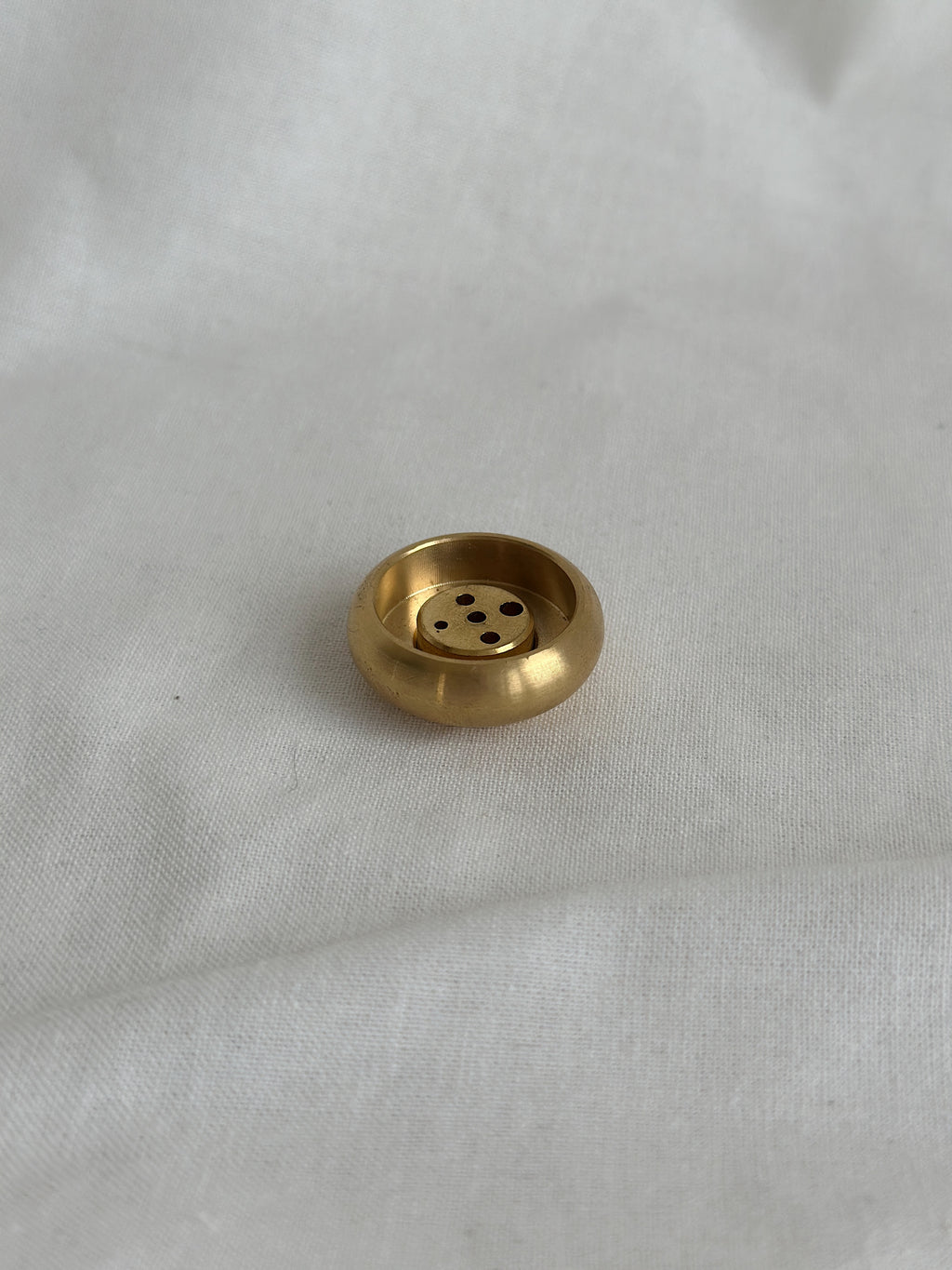 Round Brass Incense Holder