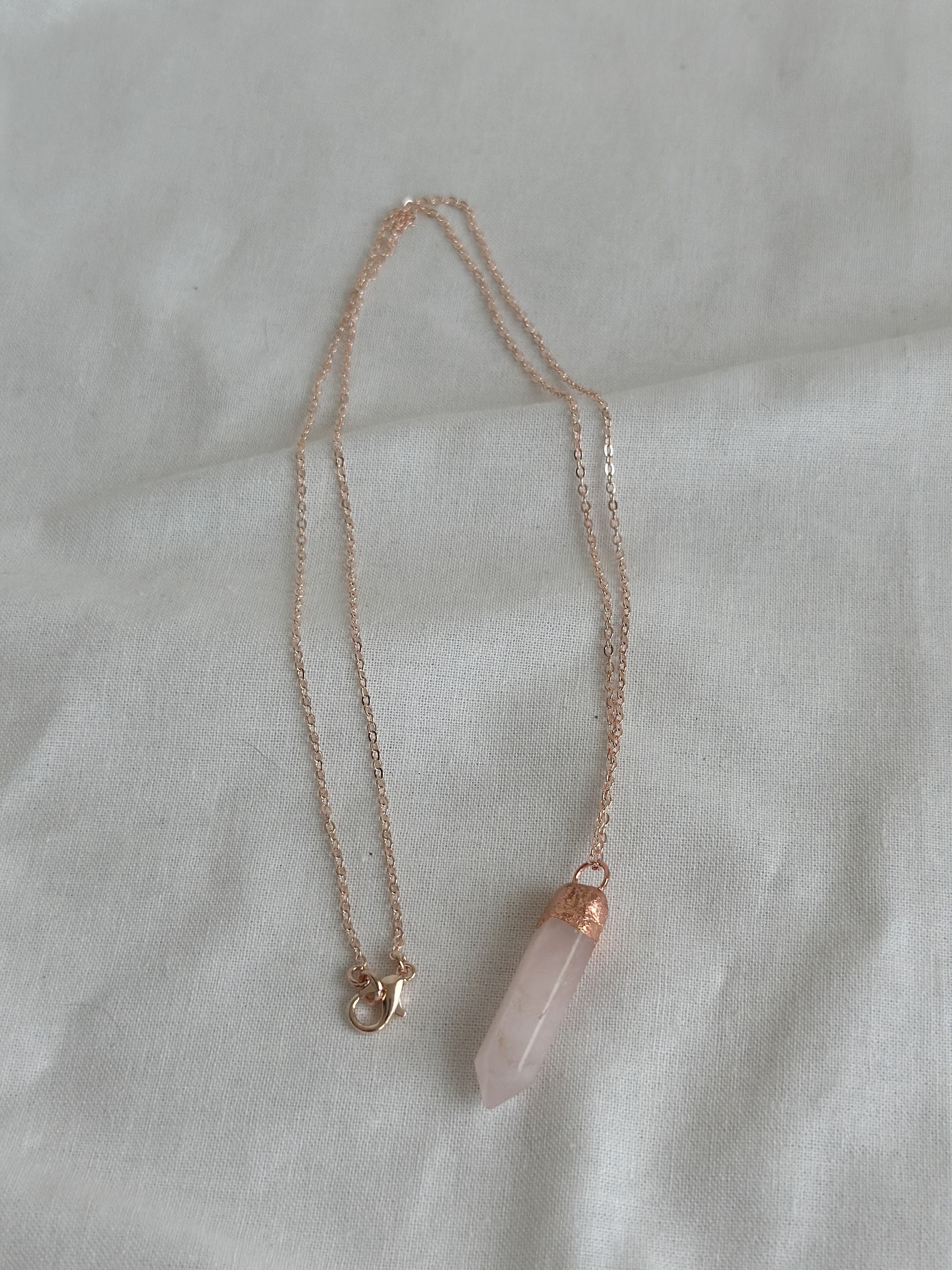 Rose Quartz Point Necklace