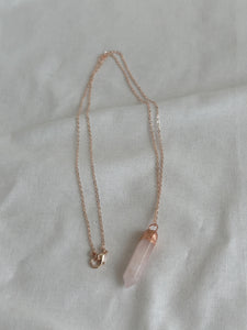 Rose Quartz Point Necklace