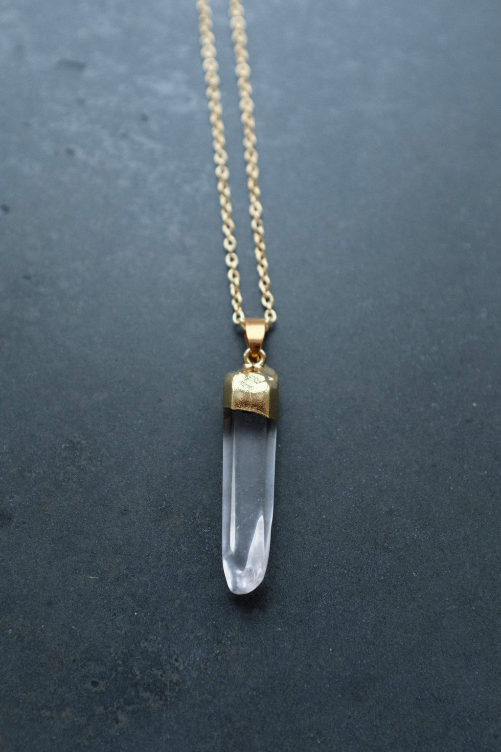 Gold Quartz Necklace