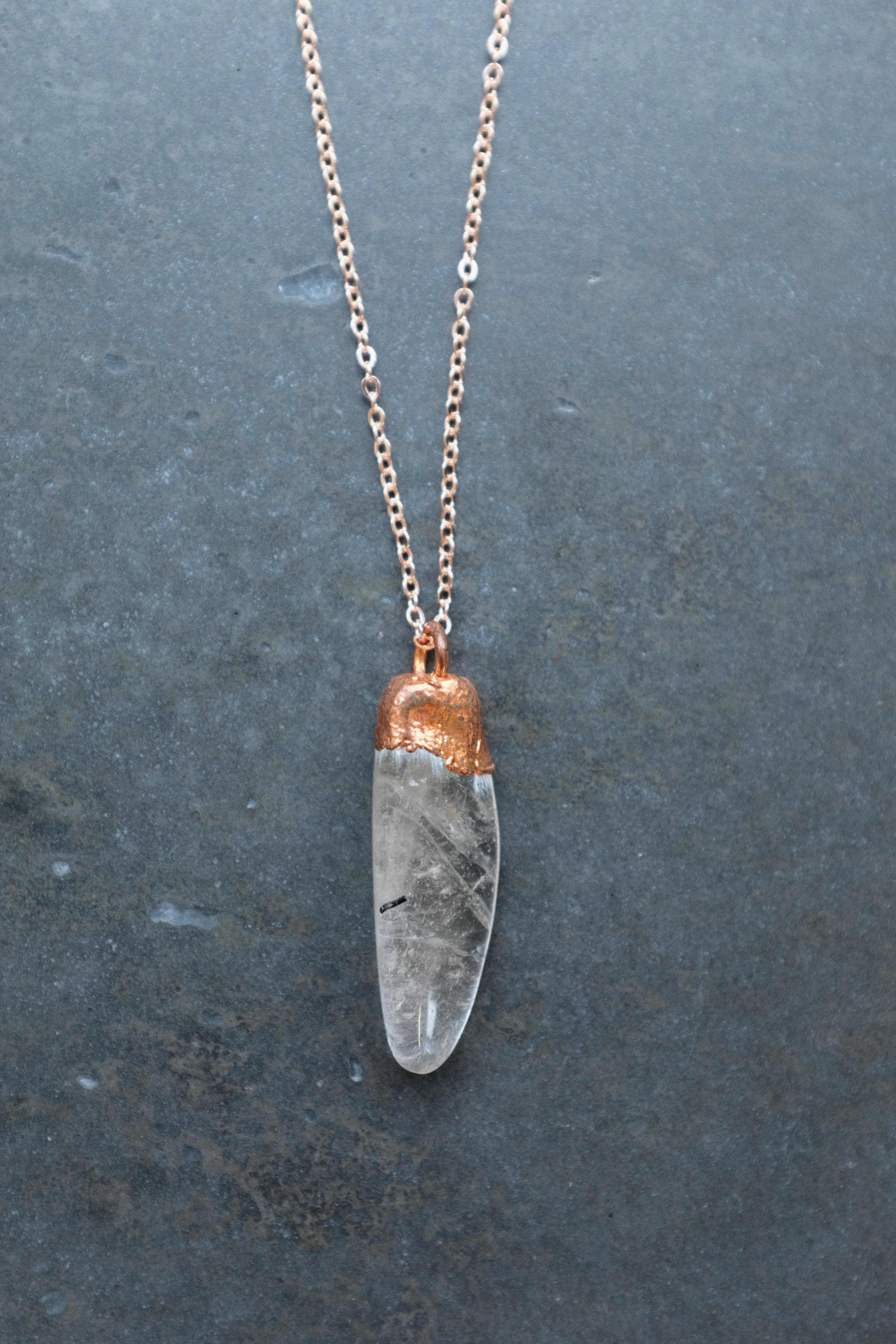 Copper Rutilated Quartz Necklace