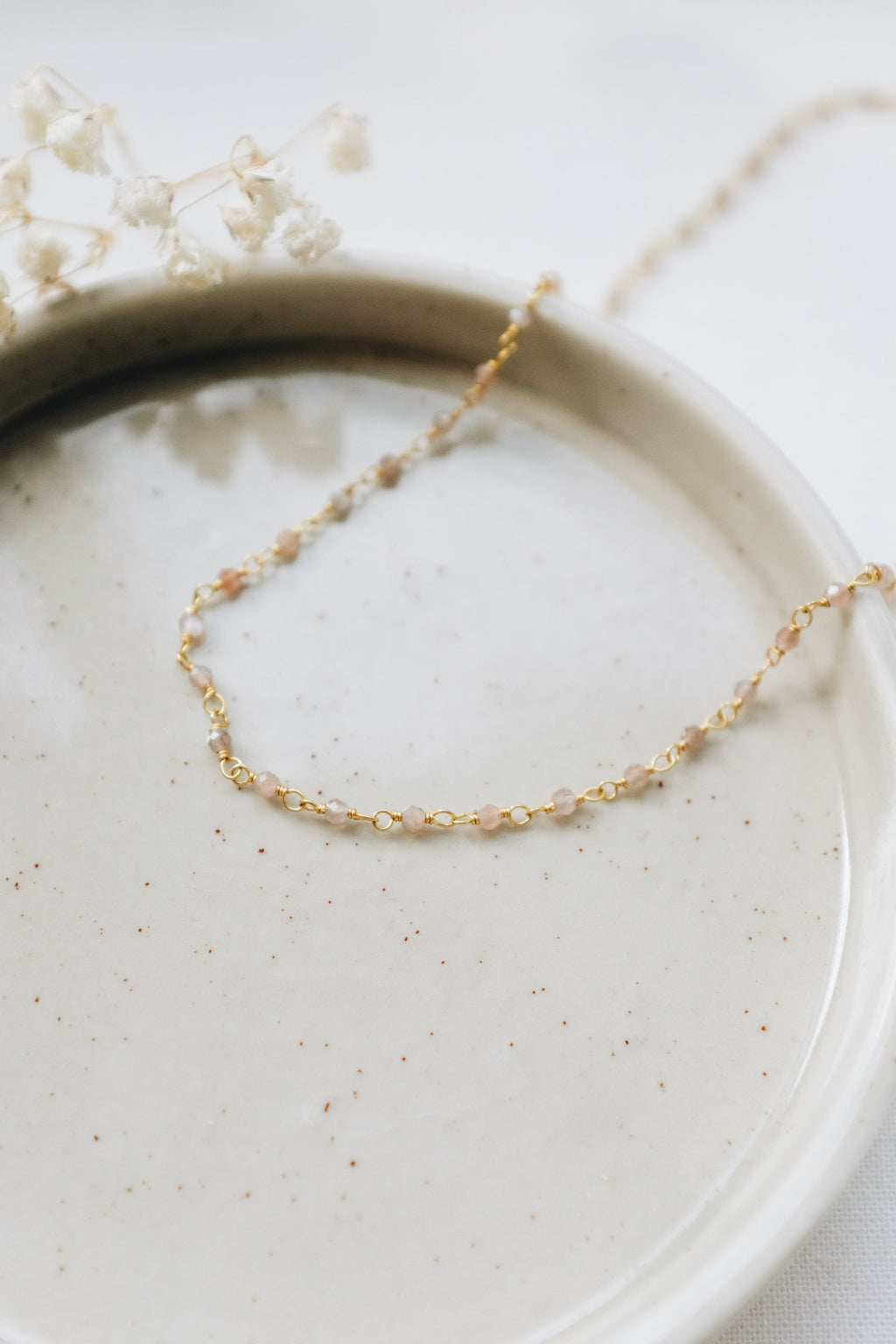 Rose Quartz Beaded Chocker