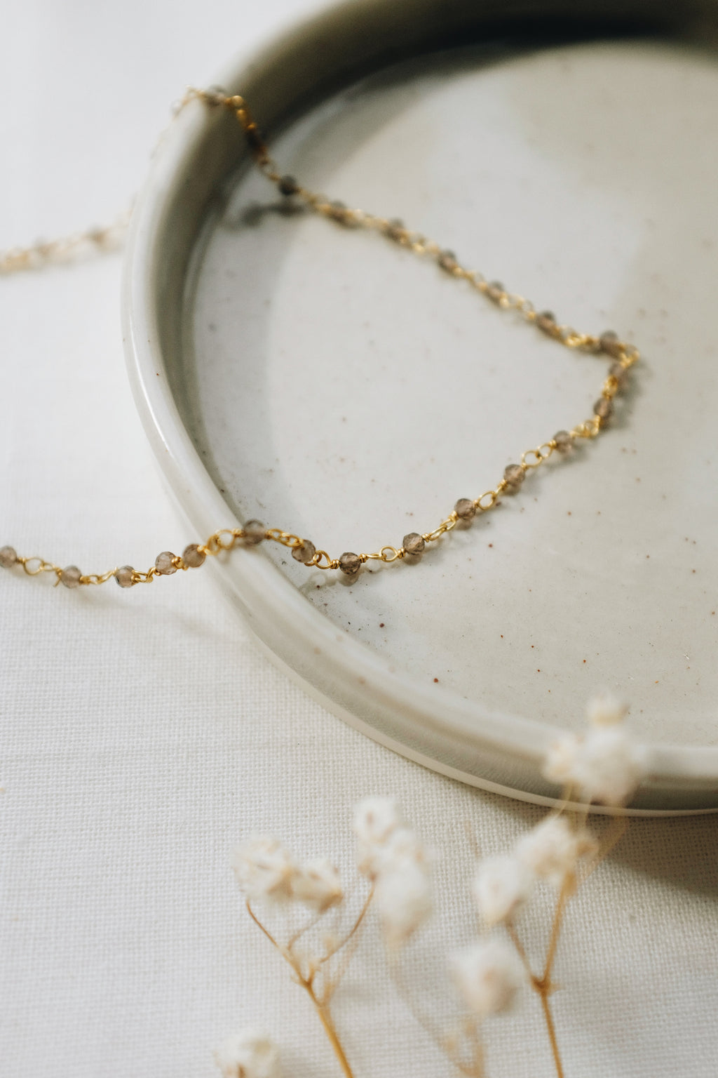 Smokey Quartz Beaded Chocker