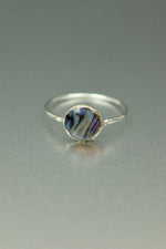 Abalone Shell Silver Ring - Size M 1/2