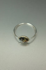Abalone Shell Silver Ring - Size M 1/2