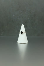 Black Golden Tourmaline Silver Ring - Size M