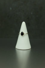 Black Golden Tourmaline Silver Ring - Size M
