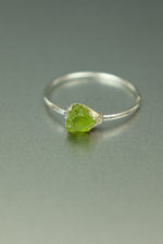 Peridot Silver Ring - Size M