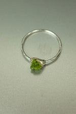 Peridot Silver Ring - Size M