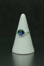 Abalone Shell Silver Ring - Size N 1/2