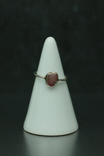 Pink Tourmaline Silver Ring - Size K
