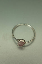 Pink Tourmaline Silver Ring - Size K