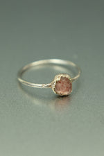 Strawberry Quartz Silver Ring - Size I 1/2