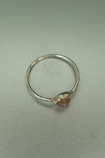Strawberry Quartz Silver Ring - Size I 1/2