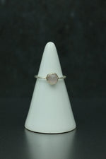 Rose Quartz Silver Ring - Size J