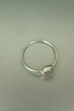 Rose Quartz Silver Ring - Size J