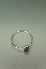 Amethyst Silver Ring - Size I
