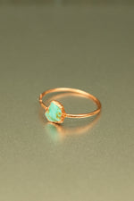 Turquoise Copper Ring • Protection & Voice – Size P