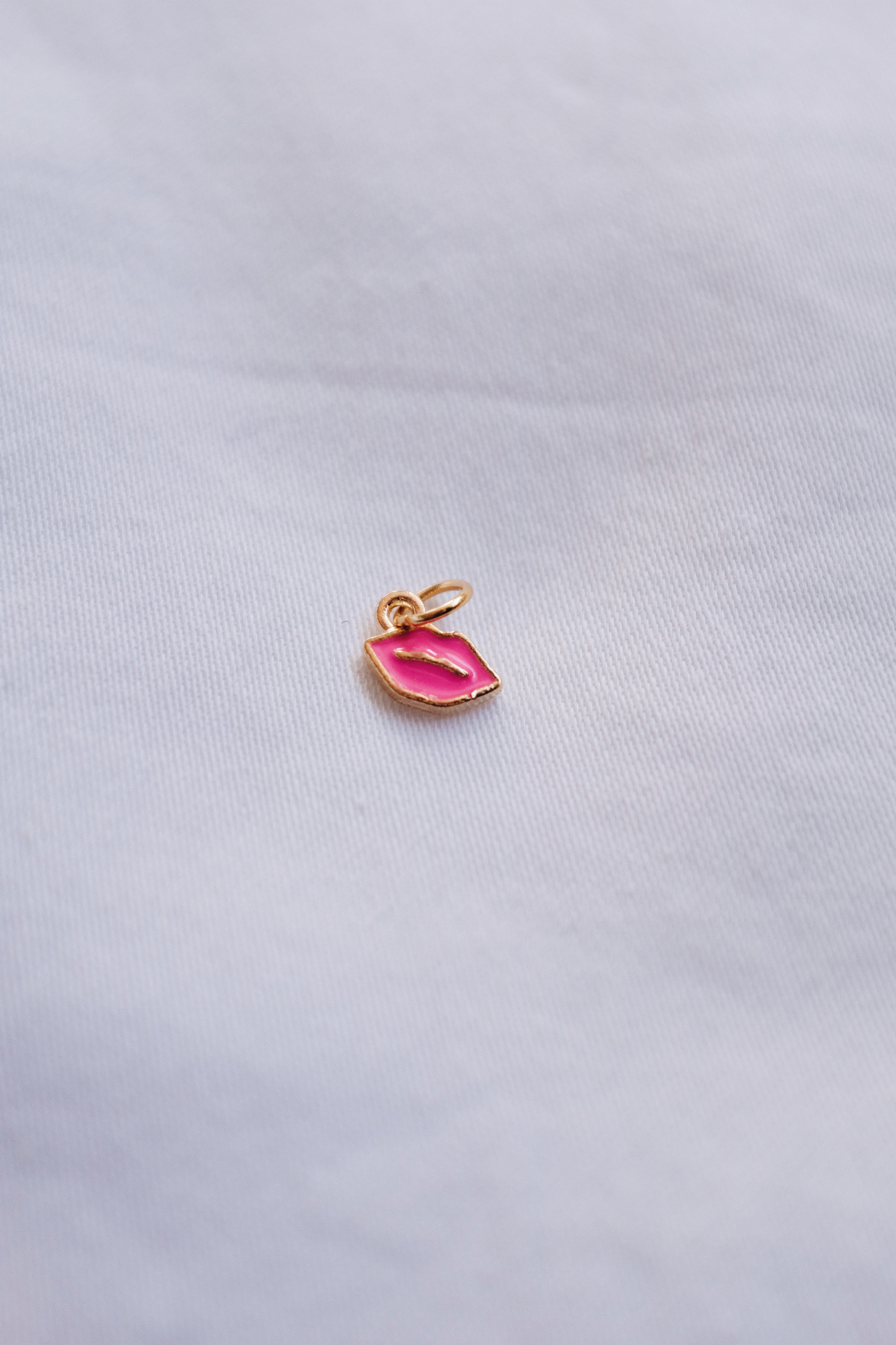 Gold Lips Charm