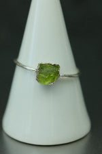 Peridot Silver Ring - Size T