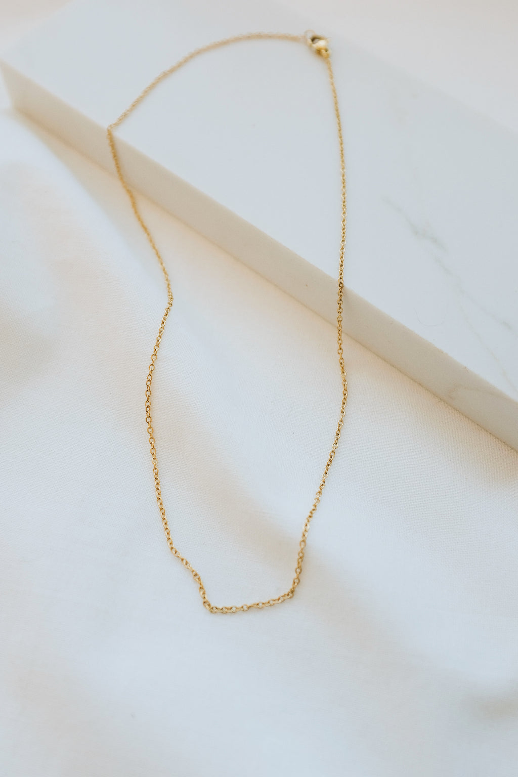 Gold Small Cable Chain Necklace