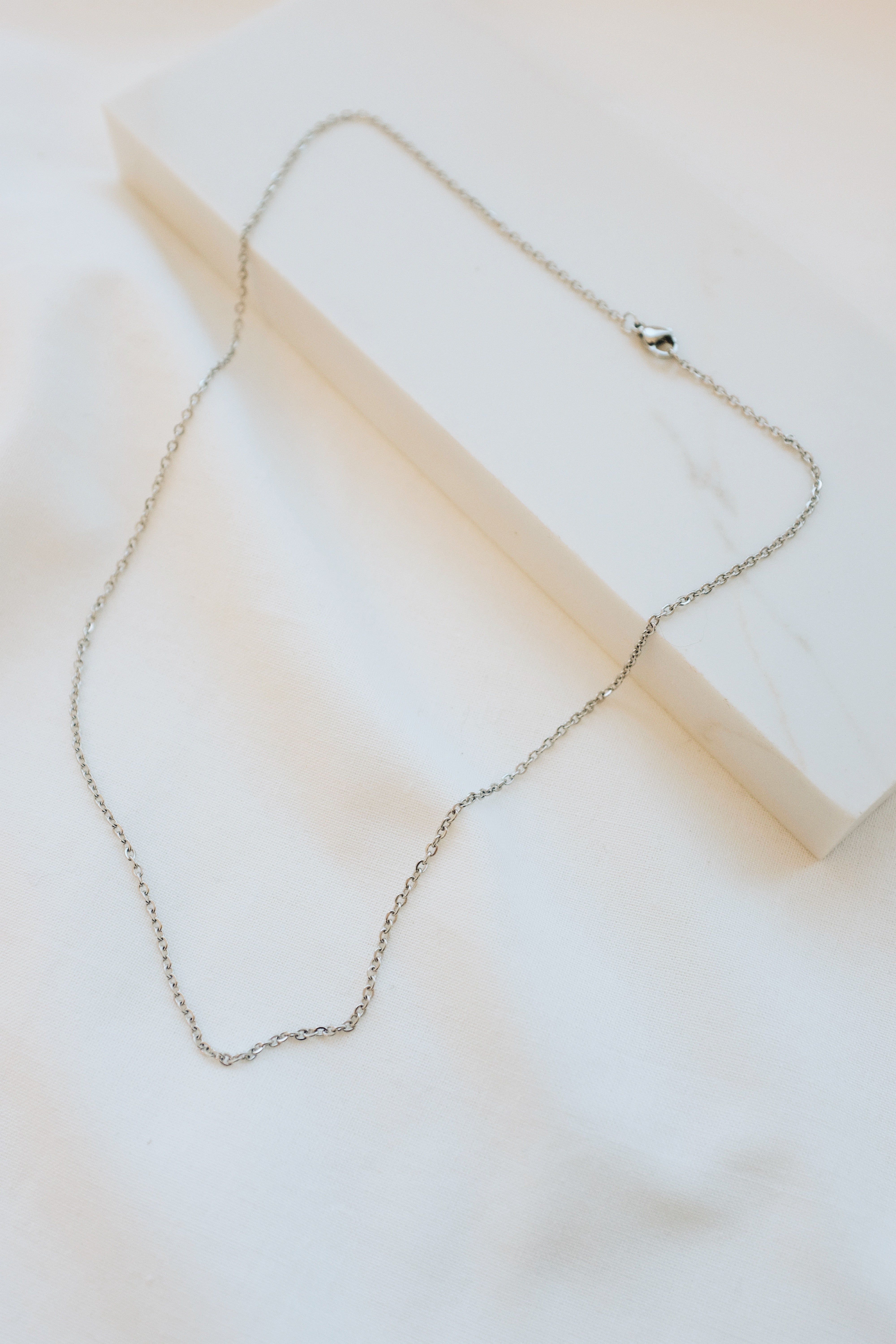 Silver Small Cable Chain Necklace