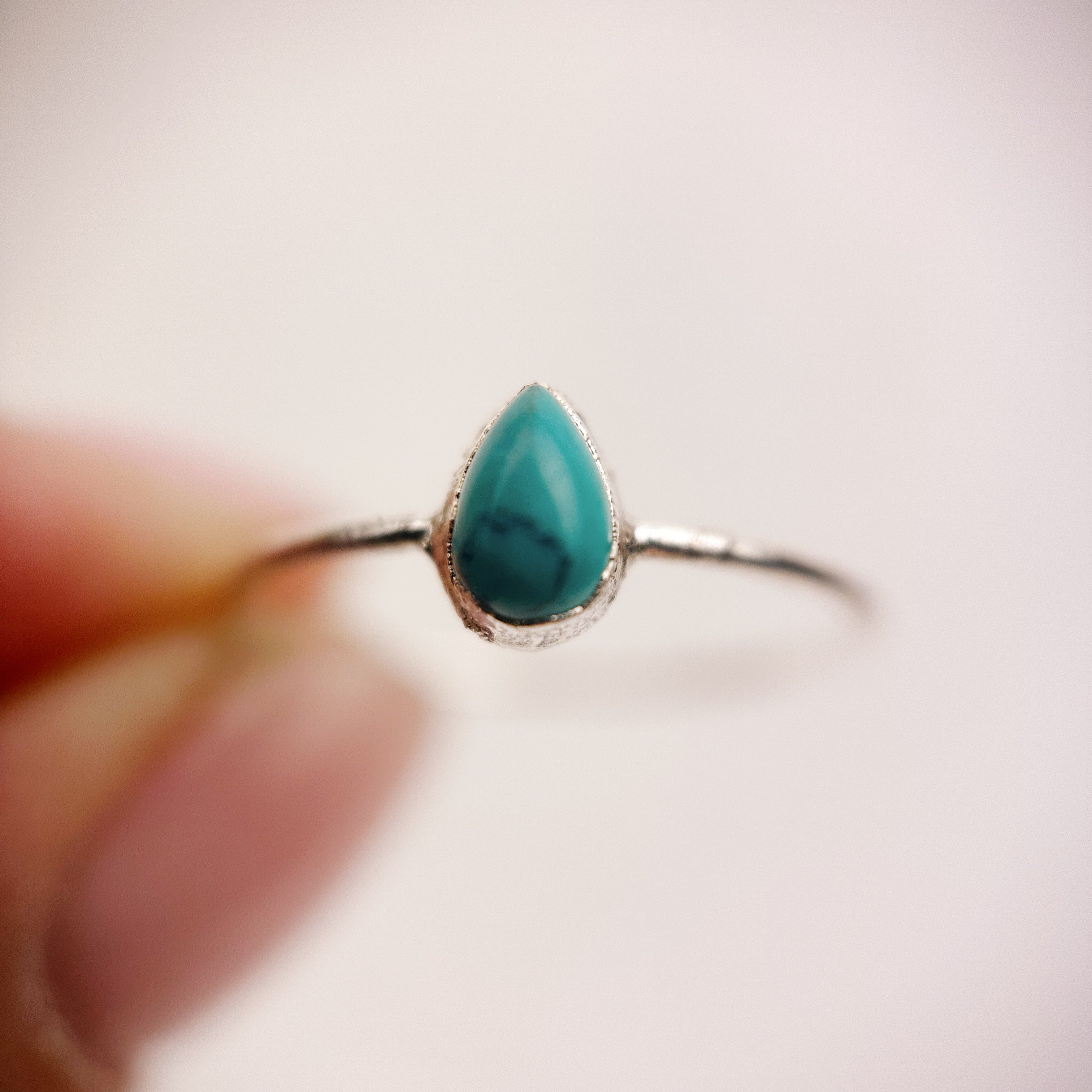 Turquoise Silver Ring - Size O