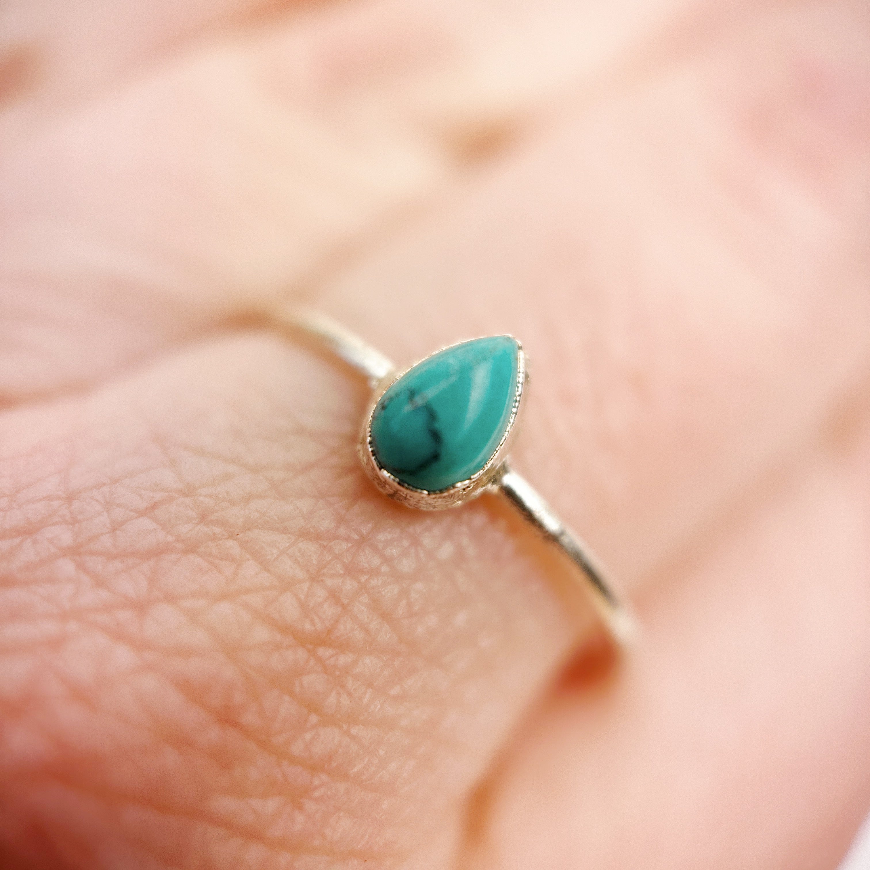 Turquoise Silver Ring - Size O