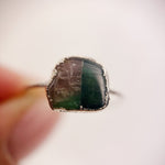 Watermelon Tourmaline Silver Ring - Size O