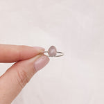 Rose Quartz Silver Ring - Size N 1/2