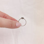 Black Golden Tourmaline Silver Ring - Size L