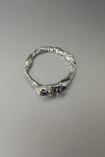 Triple Amethyst Ring • Purple Crystal Cluster – Size M