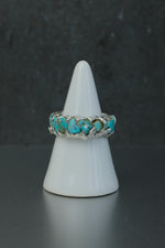 Turquoise Eternity Ring • Blue Stone Band – Size N½