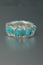 Turquoise Eternity Ring • Blue Stone Band – Size N½