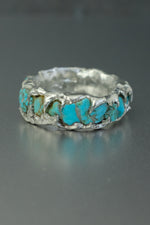 Turquoise Eternity Ring • Blue Stone Band – Size N½