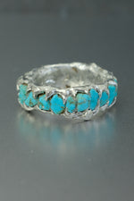 Turquoise Eternity Ring • Blue Stone Band – Size N½