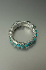 Turquoise Eternity Ring • Blue Stone Band – Size N½