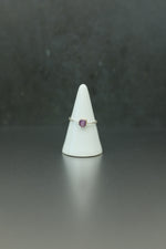 Rose Cut Ruby Silver Ring - Size R