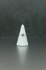 Rose Cut Ruby Silver Ring - Size O