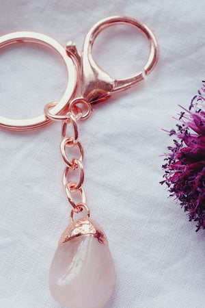 Rose Quartz Keyring