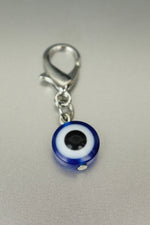 Silver Evil Eye Bag Charm • 10mm Clip-On Protective Amulet
