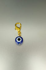Gold Evil Eye Bag Charm • 10mm Clip-On Protective Amulet