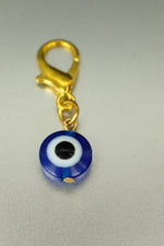 Gold Evil Eye Bag Charm • 10mm Clip-On Protective Amulet