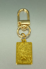 The Lovers Gold Tarot Card Bag Charm • Clip-On Amulet