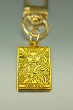 The Sun Gold Tarot Card Bag Charm • Clip-On Joy & Clarity Amulet