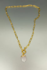 Rose Quartz Hexagonal Charm Necklace • Love & Self-Worth Pendant