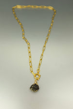 Raw Labradorite Charm Necklace • Intuition & Transformation Crystal with Carabiner Clasp