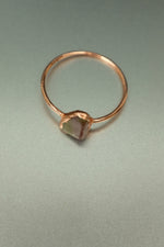 Watermelon Tourmaline Copper Ring • Raw Bi-Colour Crystal – Size Q