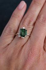 Triple Tourmaline Ring in Sterling Silver | Size M | Colourful Crystal Statement